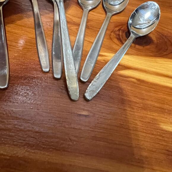 Vintage Zilmeta Gero Mini Dessert Espresso Spoons 8 Pieces Stainless Steel - Picture 4 of 8